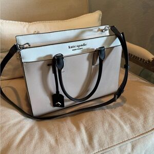 kate spade- Cream & White Tote Bag